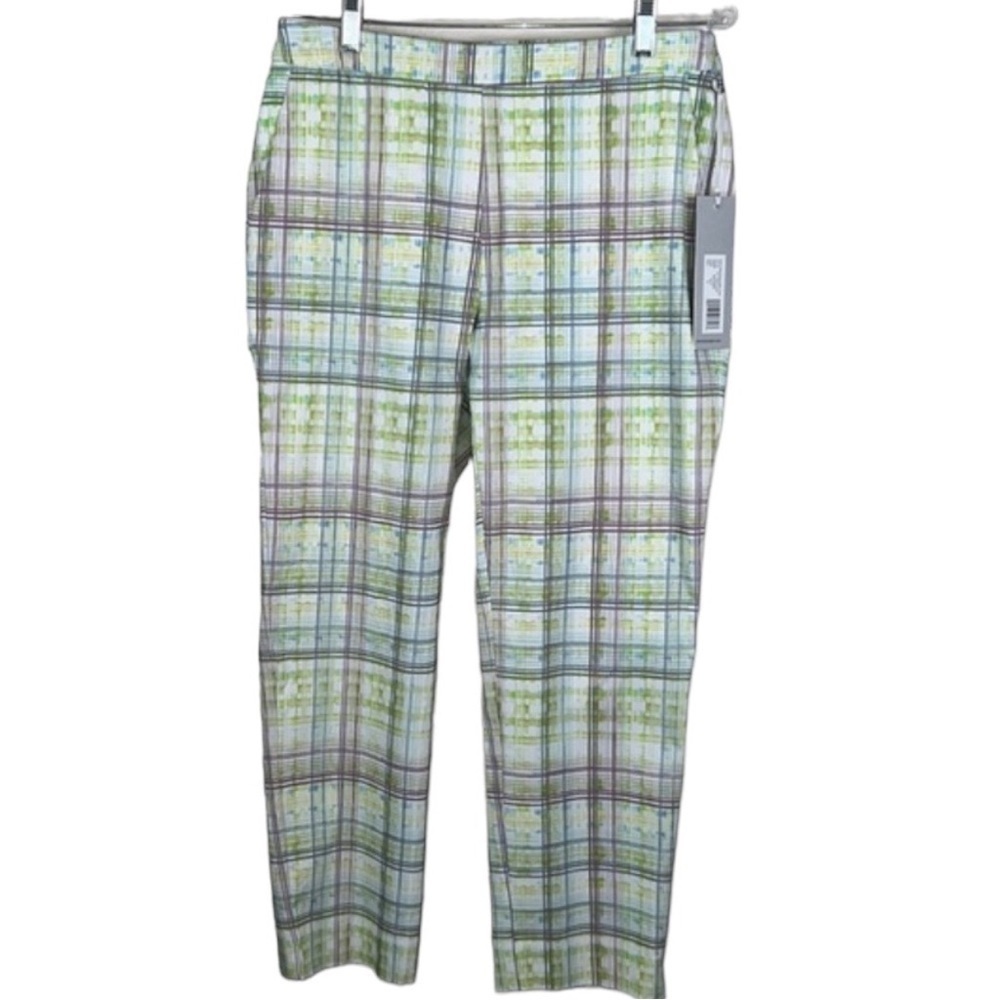 Sharon Young Fit Fabulous Plaid Pull On Ankle Pants Size 8